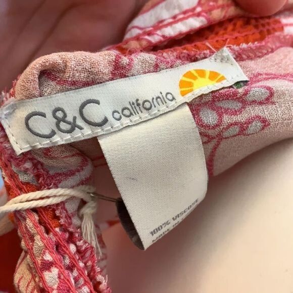 C&C California Red & Pink Floral Cropped Tank - Picture 6 of 8